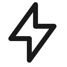 Two black line icons on a white background: a lightning bolt labeled 'Instant Glow' and a location pin labeled 'Easy Placement'.